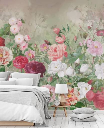 rote Rose und weiße Rose Tapete