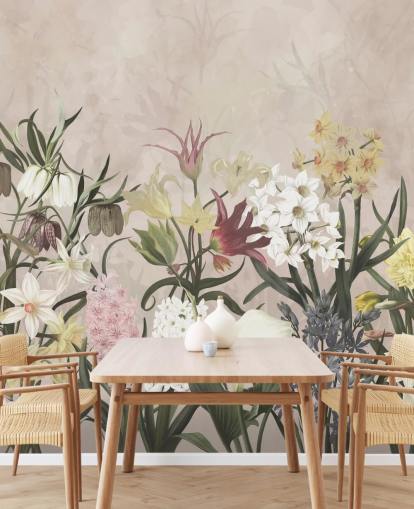 meadow flowers growing wallpaper