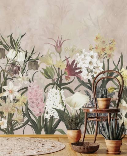 meadow flowers growing wallpaper