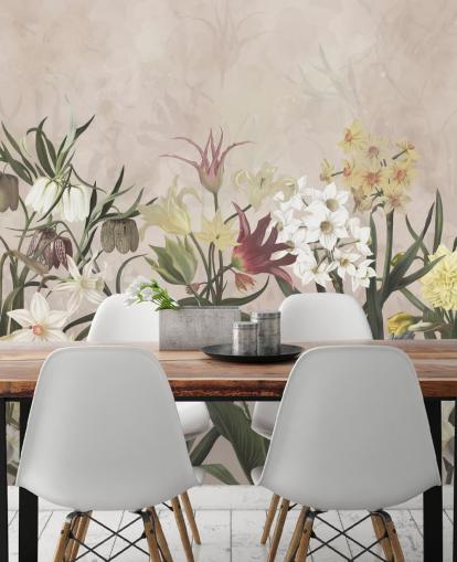 Wiese Blumen wachsen Tapete