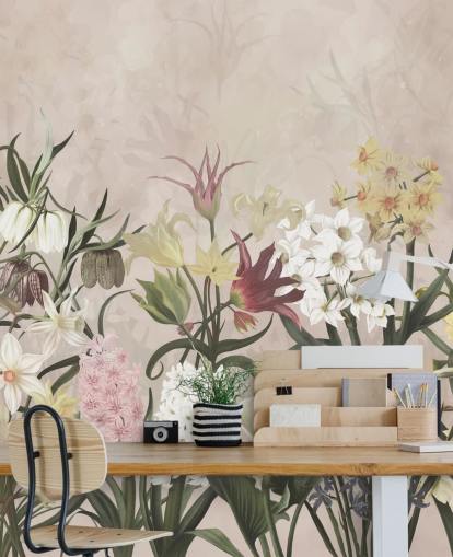 Wiese Blumen wachsen Tapete