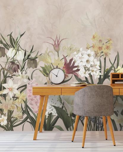 Wiese Blumen wachsen Tapete