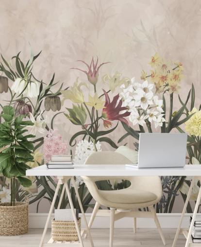 weide bloemen groeiend behang