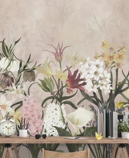 Wiese Blumen wachsen Tapete