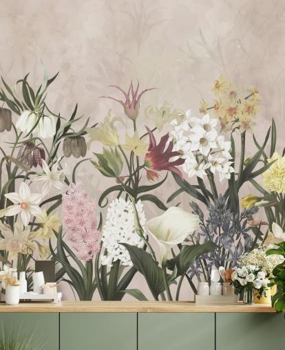 eng blomster voksende tapet eng blomster voksende tapet