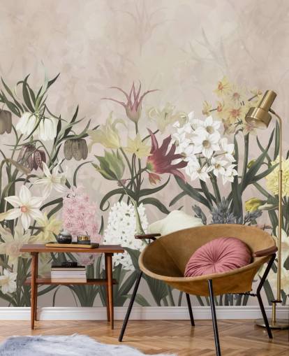 fleurs de prairie papier peint croissant