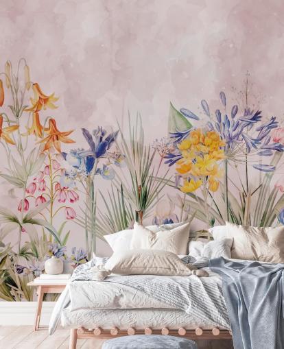 farverige vilde blomster tapet farverige vilde blomster tapet