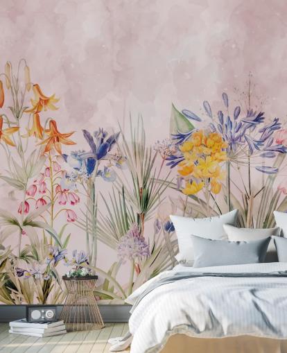 farverige vilde blomster tapet farverige vilde blomster tapet