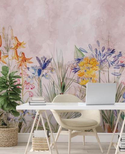 kleurrijke wilde bloemen behang