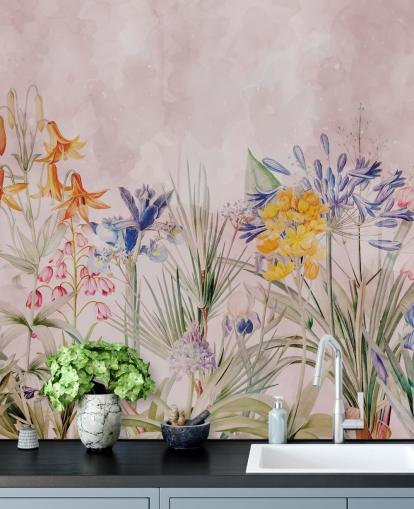 bunte Wildblumen Tapete