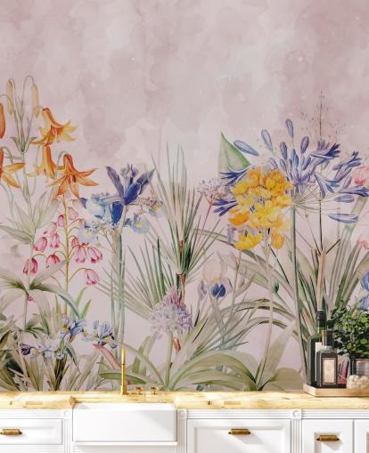 färgglada vilda blommor tapeter färgglada vilda blommor tapeter