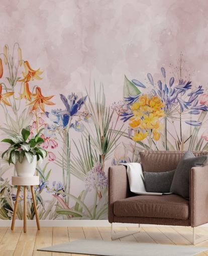 colourful wild flowers wallpaper