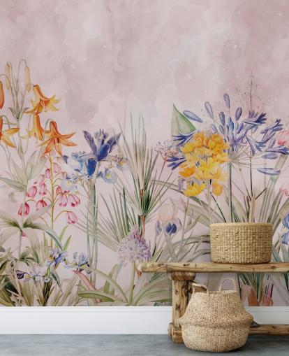 colourful wild flowers wallpaper