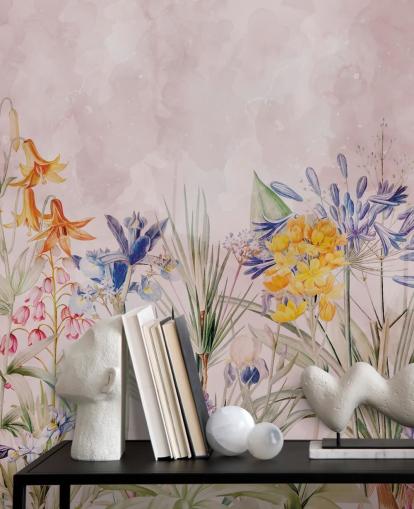 papel de parede colorido flores silvestres papel de parede colorido flores silvestres