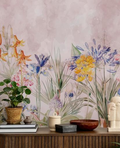 carta da parati colorata fiori selvatici carta da parati colorata fiori selvatici