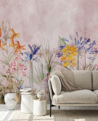 carta da parati colorata fiori selvatici carta da parati colorata fiori selvatici