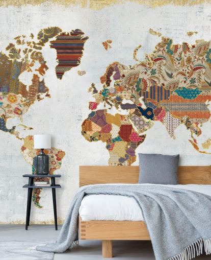 papier peint carte du monde à motifs et coloré papier peint carte du monde à motifs et coloré