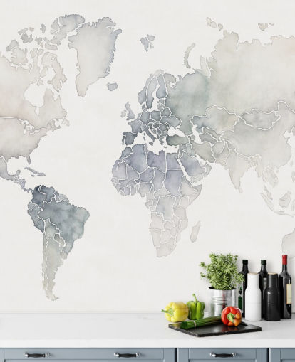 light grey world map wallpaper