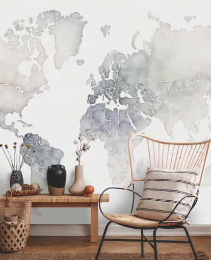 fond d'écran carte du monde gris clair