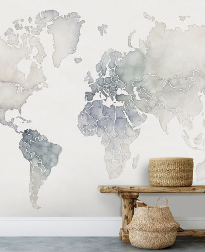light grey world map wallpaper