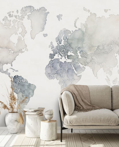 fond d'écran carte du monde gris clair