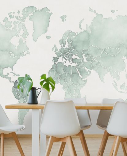papier peint carte du monde aux tons menthe papier peint carte du monde aux tons menthe