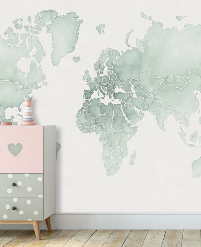 fondo de pantalla de mapa del mundo en tonos menta