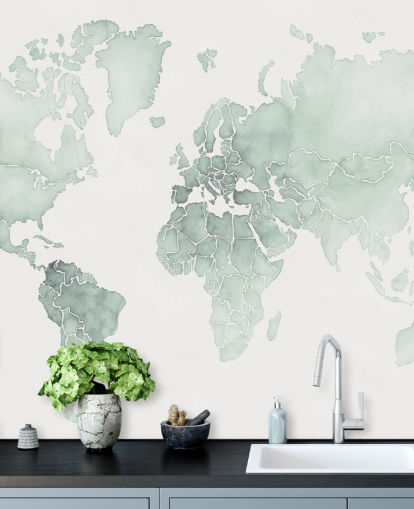 mint toned world map wallpaper mint toned world map wallpaper