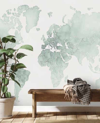 mint toned world map wallpaper mint toned world map wallpaper