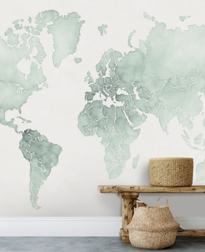 fondo de pantalla de mapa del mundo en tonos menta