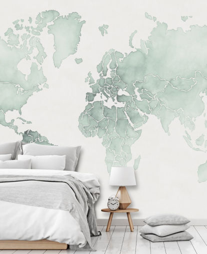 fondo de pantalla de mapa del mundo en tonos menta