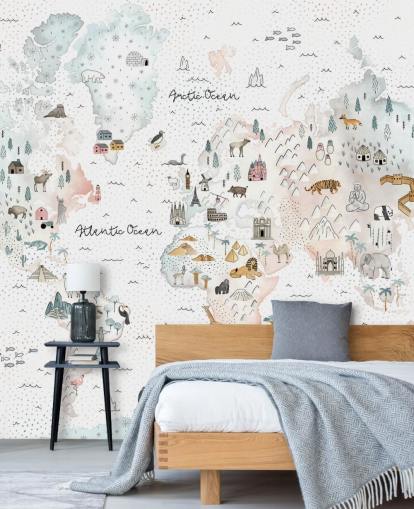 papel tapiz de mapa del mundo de animales