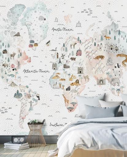 papel de parede do mapa do mundo animal