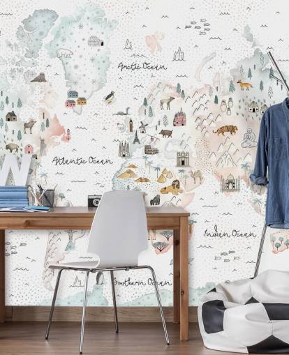 nursery animal world map wallpaper nursery animal world map wallpaper