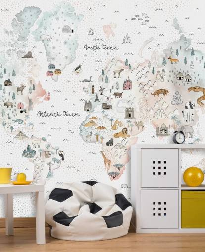 papel tapiz de mapa del mundo de animales