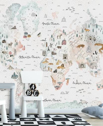 fond d'écran carte du monde des animaux