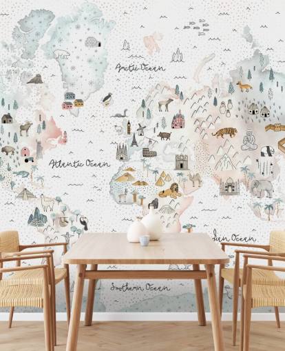 papel de parede do mapa do mundo animal