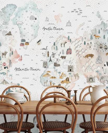 papel tapiz de mapa del mundo de animales