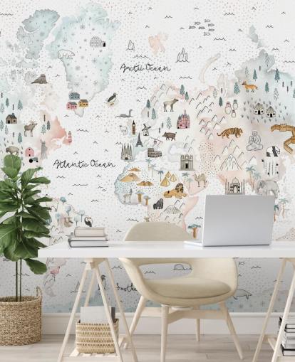 nursery animal world map wallpaper nursery animal world map wallpaper
