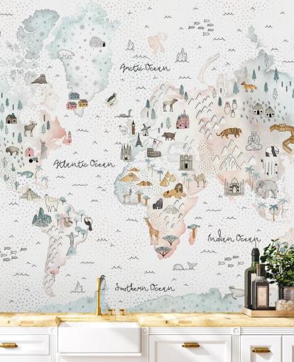 papel de parede do mapa do mundo animal