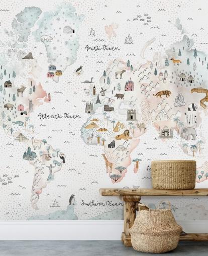 fond d'écran carte du monde des animaux