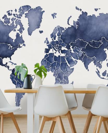 indigo watercolour map wallpaper indigo watercolour map wallpaper