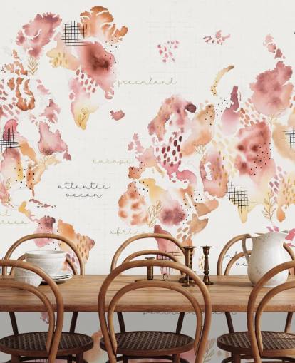 papel de parede do mapa mundial de laranja e terracota