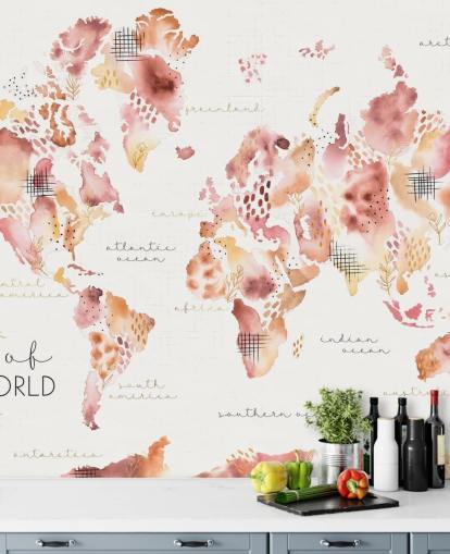 papel de parede do mapa mundial de laranja e terracota