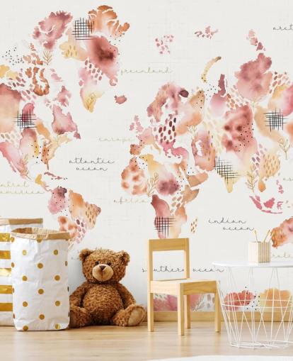 carta da parati con mappa del mondo arancione e terracotta