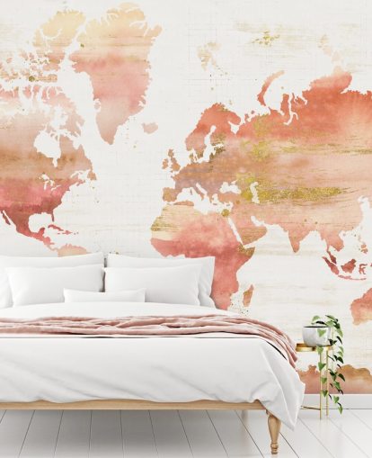 orange and terracotta world map wallpaper