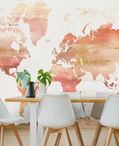 carta da parati con mappa del mondo arancione e terracotta