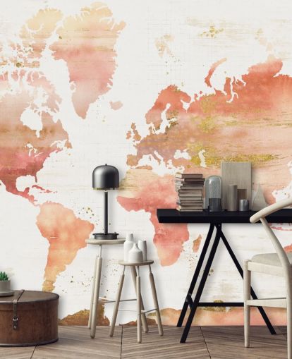 fondo de pantalla de mapa mundial naranja y terracota