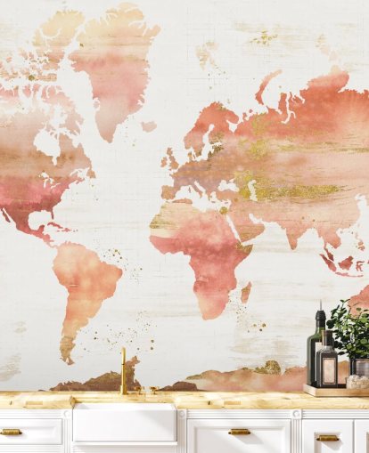 orange and terracotta world map wallpaper