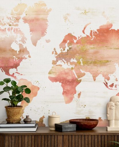 carta da parati con mappa del mondo arancione e terracotta